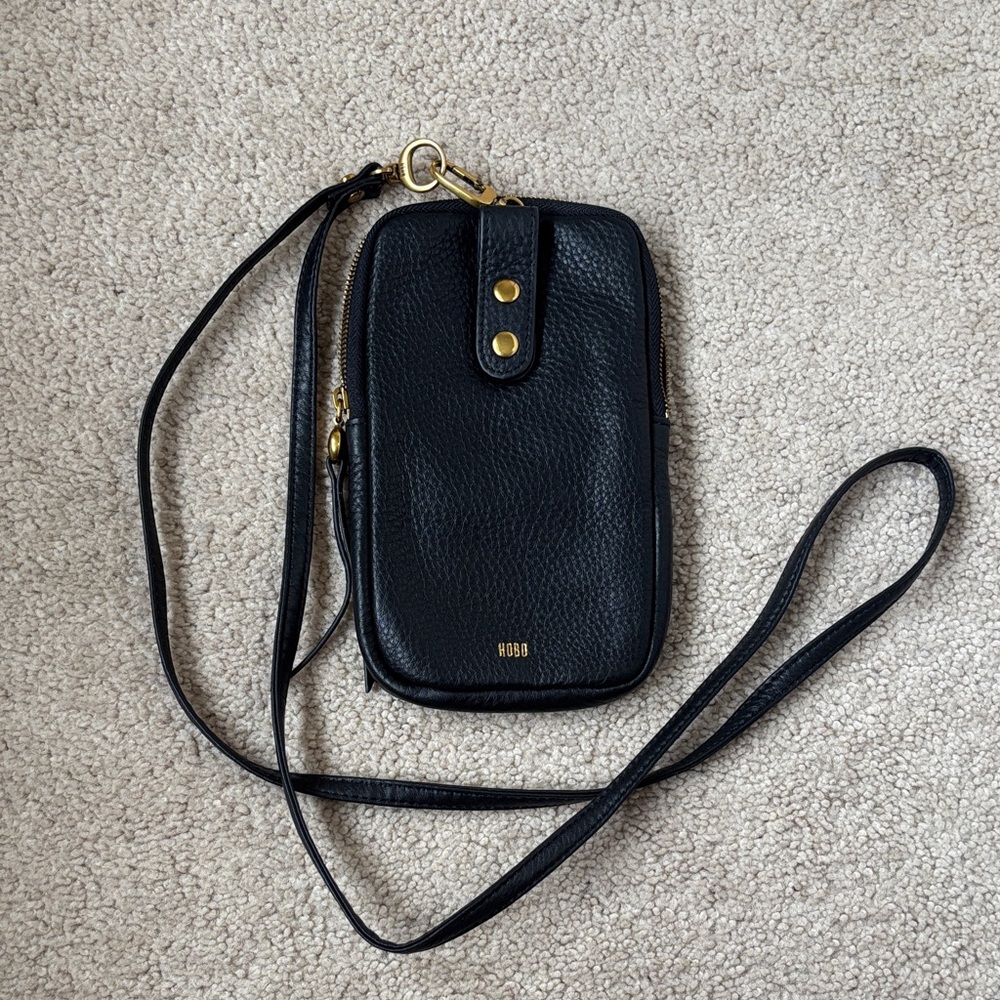 HOBO Black Leather Crossbody Bag